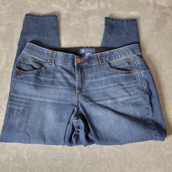 Democracy Womens Jeans 20W Plus Absolution Cropped Dark Blue Denim SL102E - Picture 1 of 11